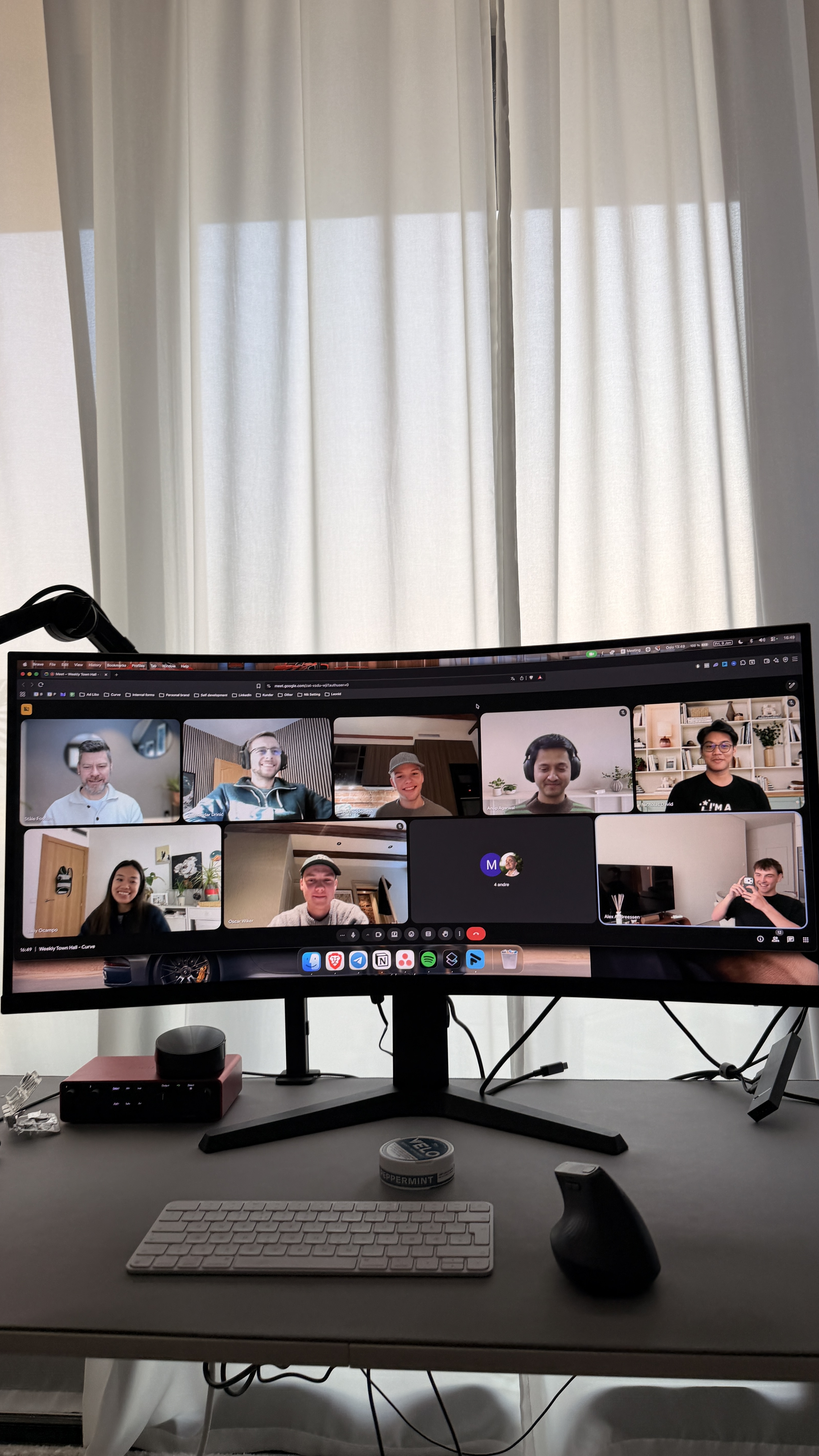The team on a video call